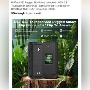 CAT S22 Rugged Flip Phone Unlocked (Black)